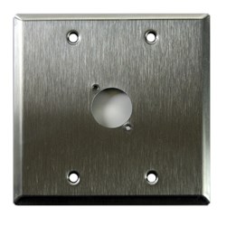 Whirlwind Wall Plate - 2 Gang Stainless Steel Punched for 1 Neutrik XLR